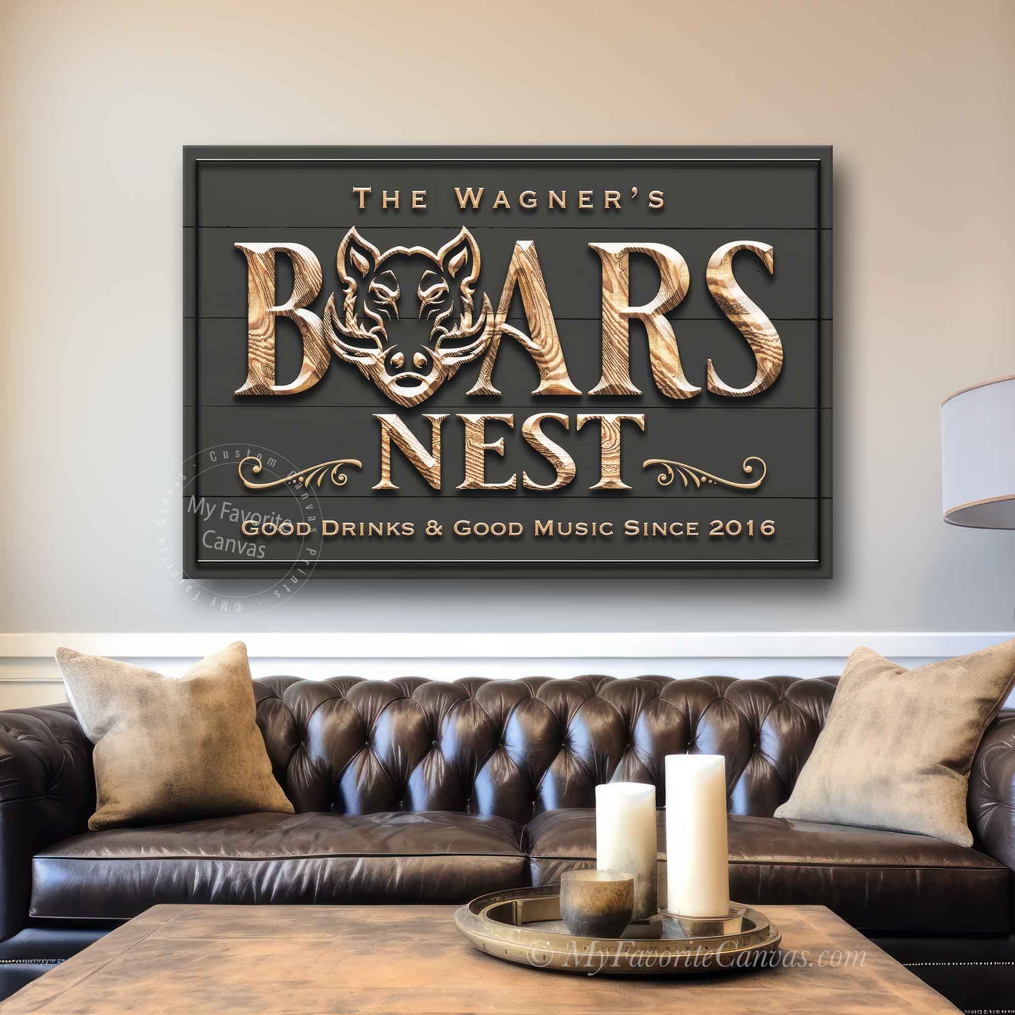 Boars Nest Bar Sign - My Favorite Canvas