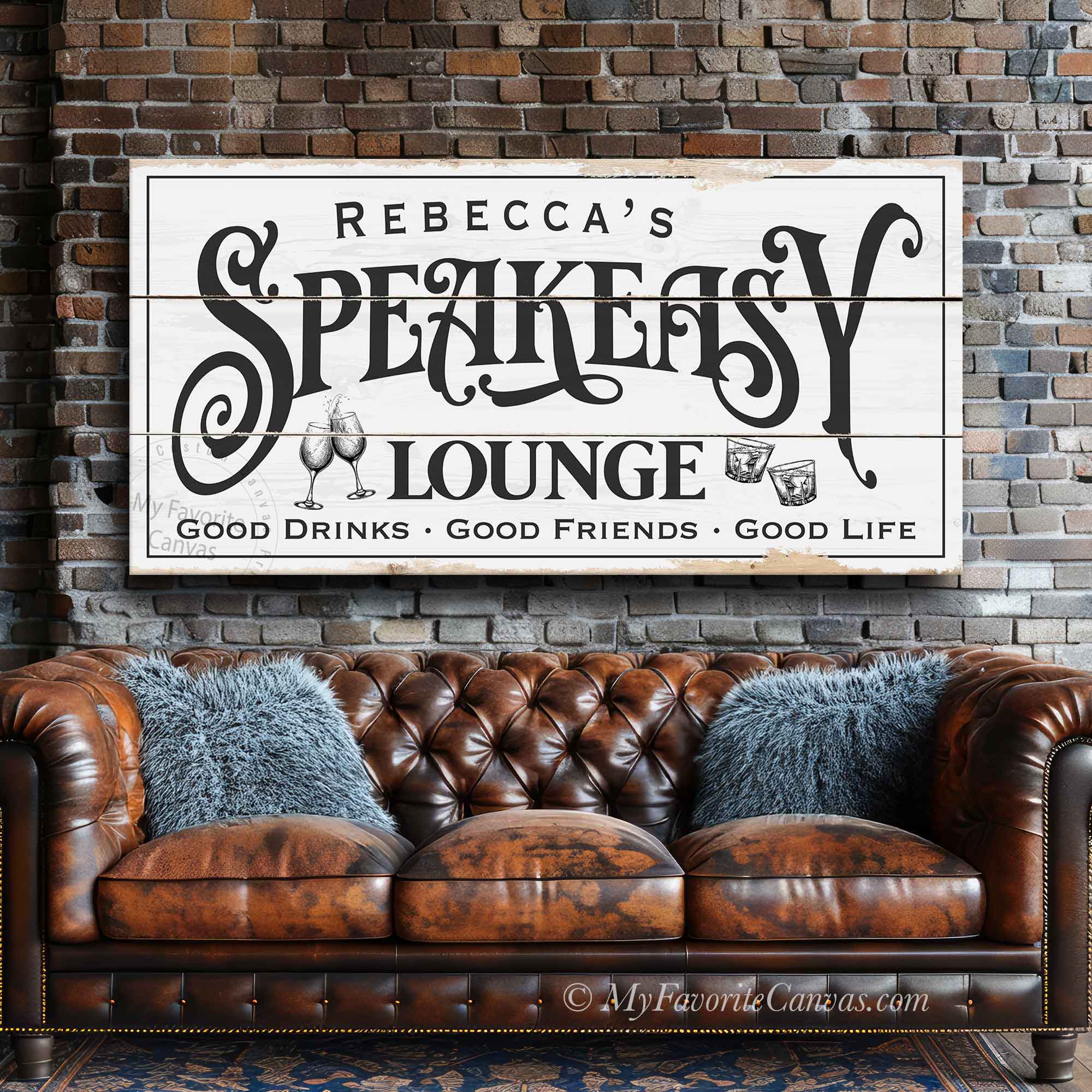 Speakeasy Lounge Rustic Sign – My Favorite Canvas