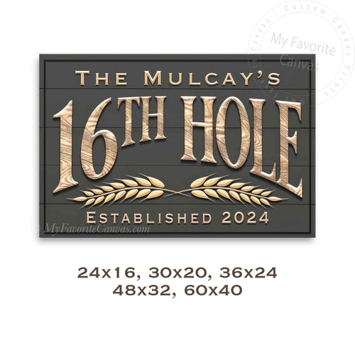 16th Hole Bar Sign