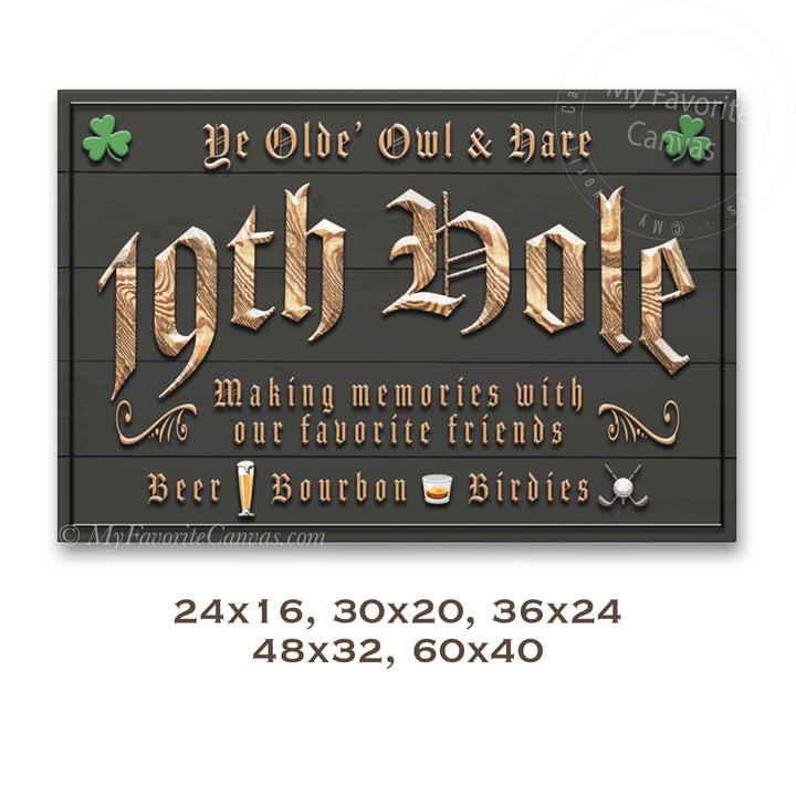 19th Hole Olde' Irish Bar Sign