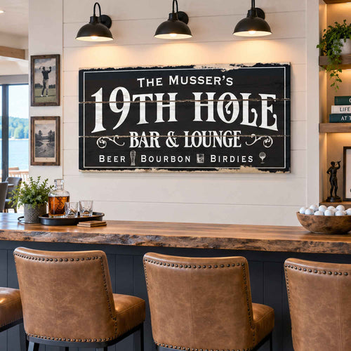 19th Hole Bar & Lounge Rustic Sign