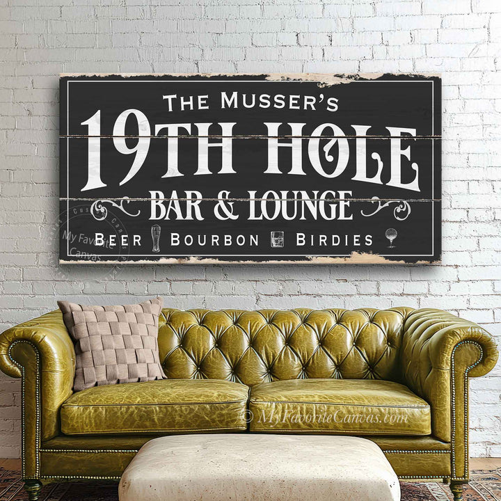 19th Hole Bar & Lounge Rustic Sign