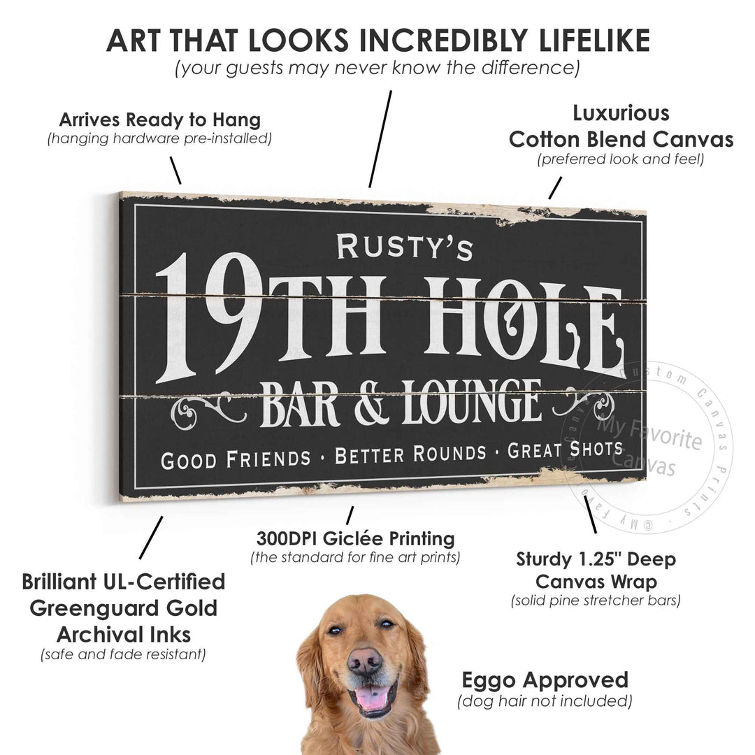 19th Hole Bar & Lounge Rustic Sign