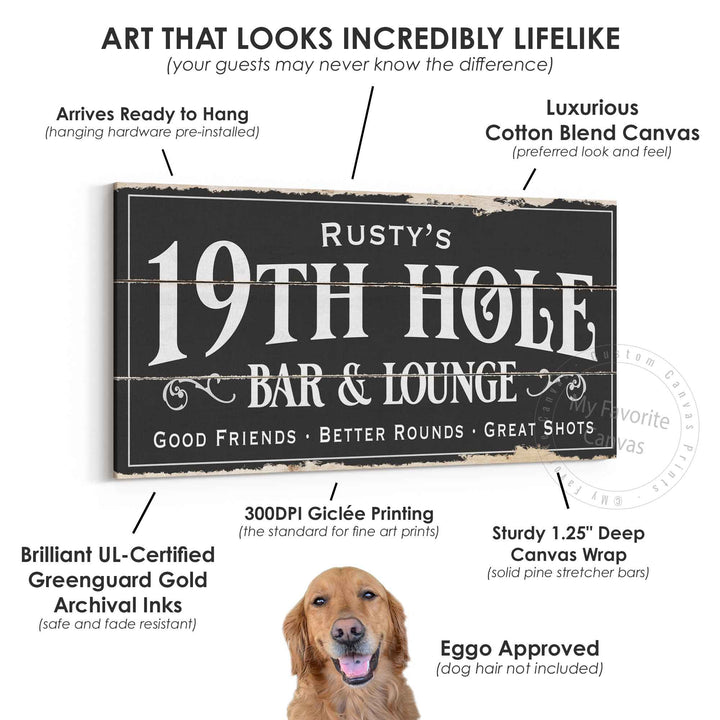 19th Hole Bar & Lounge Rustic Sign
