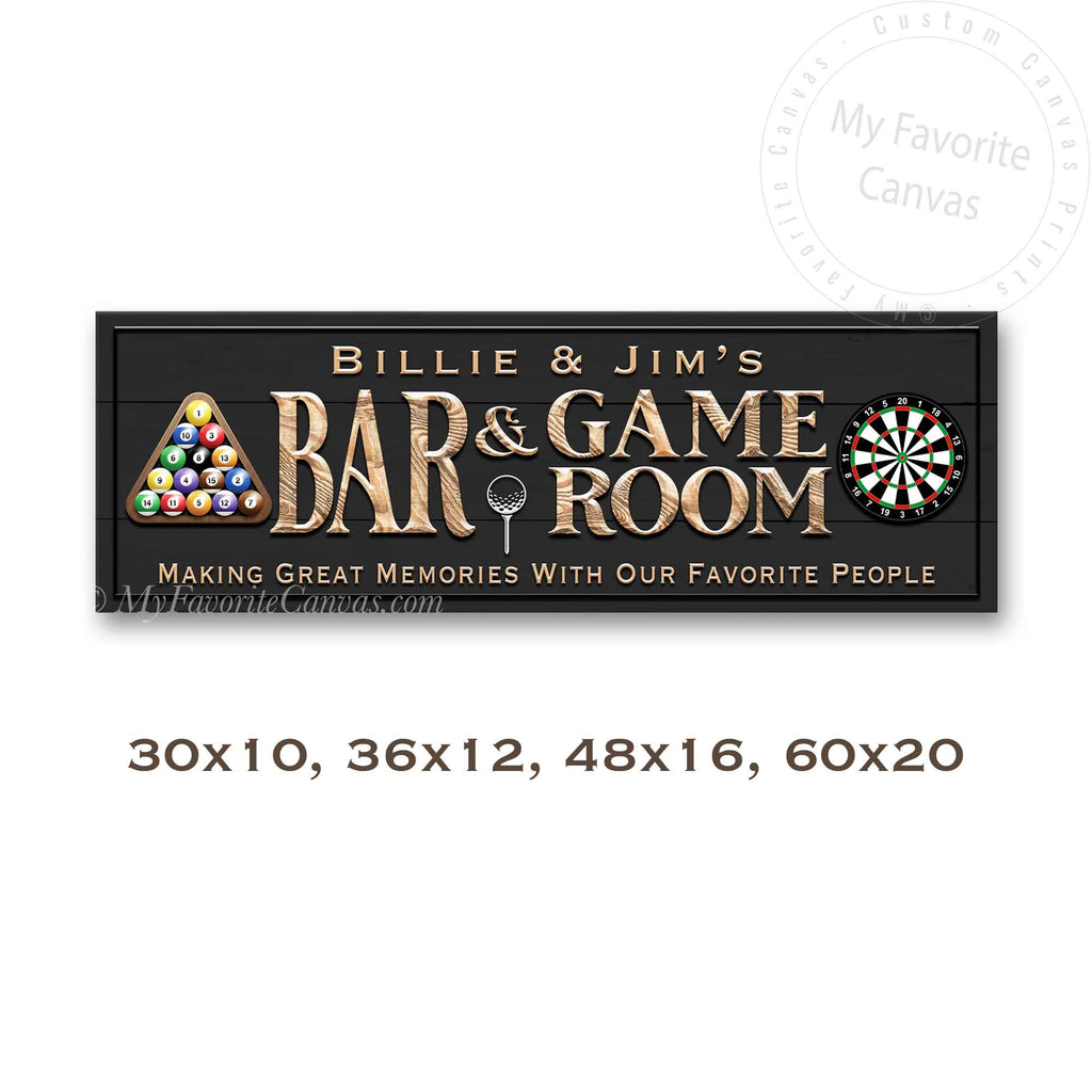 Our Bar, Our Rules Personalized Game Room Sign