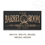 The Barrel Room Wine, Whiskey and Cigar Lounge Sign