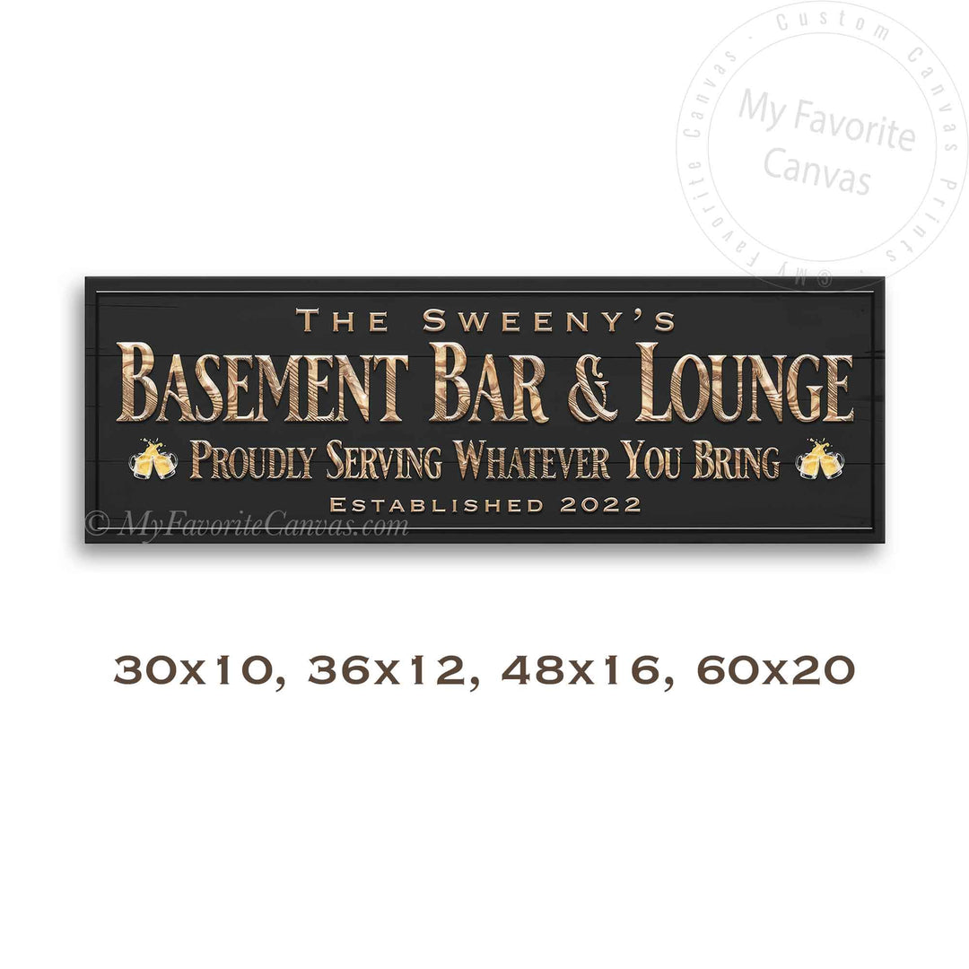 Basement Bar & Lounge Sign