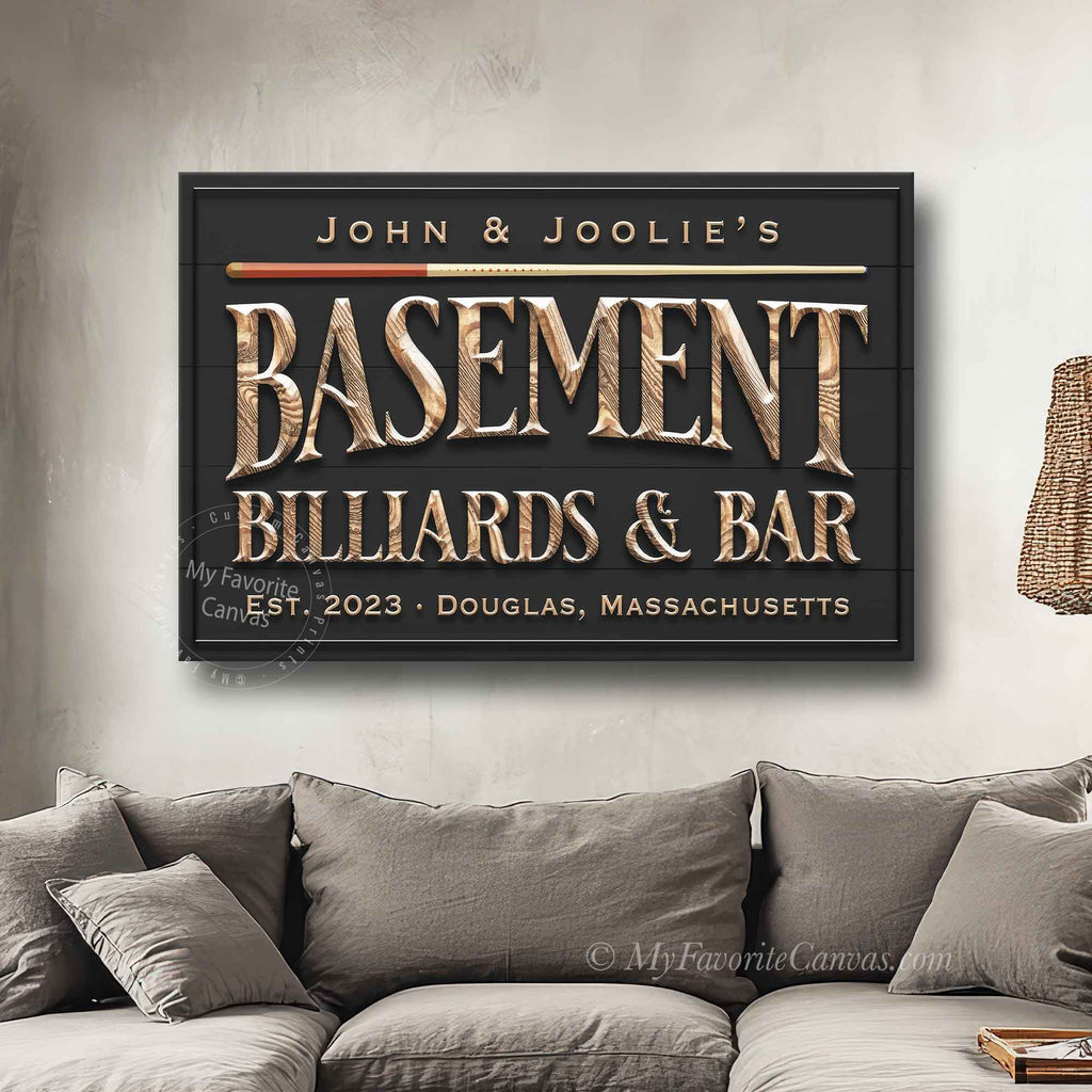 Basement Billiards & Bar Sign