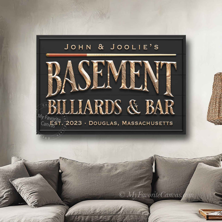 Basement Billiards & Bar Sign