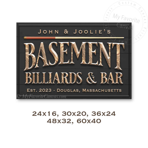 Basement Billiards & Bar Sign