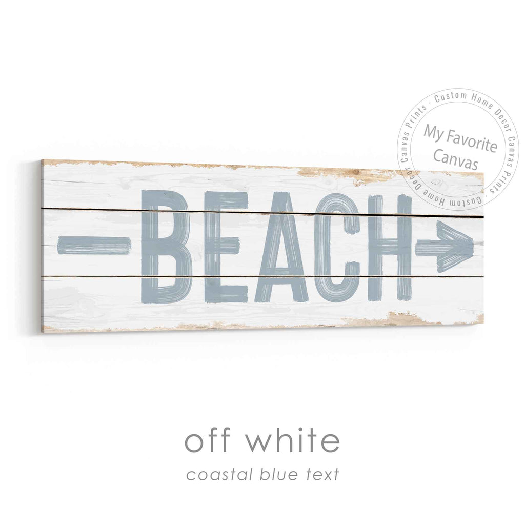 Beach Direction Arrow Rustic Sign