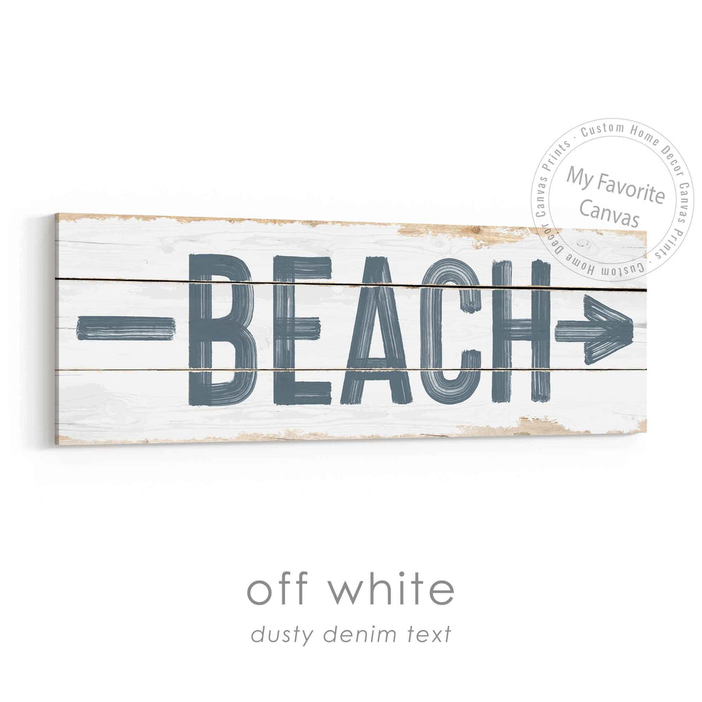 Beach Direction Arrow Rustic Sign