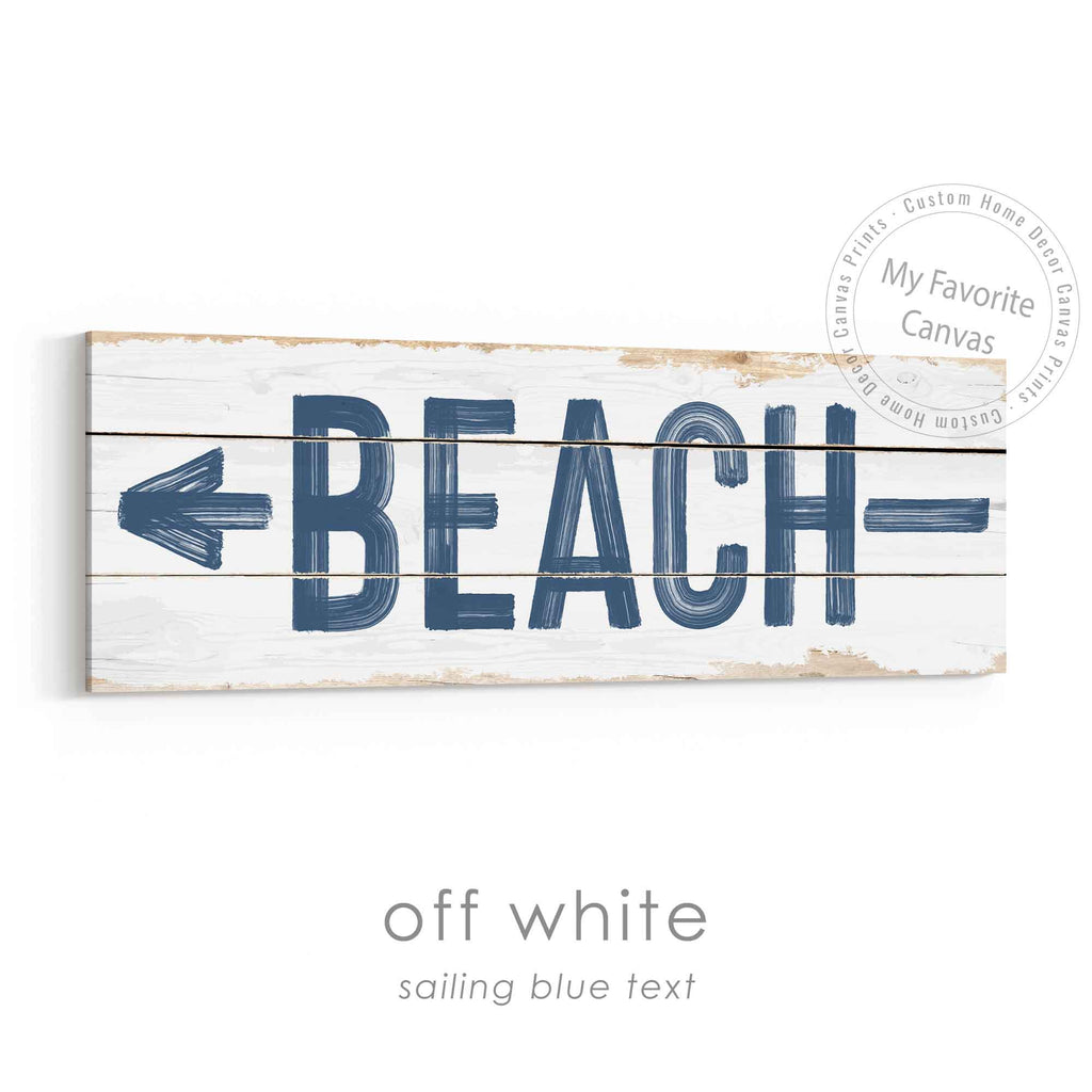 Beach Direction Arrow Rustic Sign