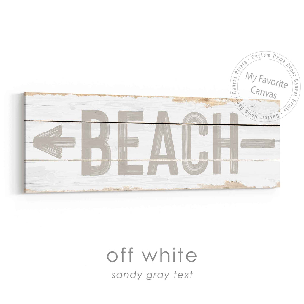 Beach Direction Arrow Rustic Sign