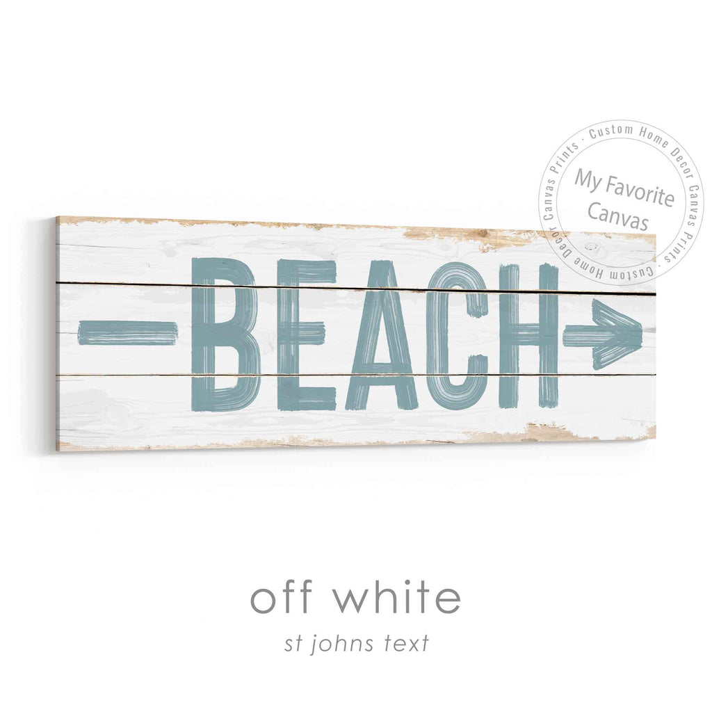 Beach Direction Arrow Rustic Sign