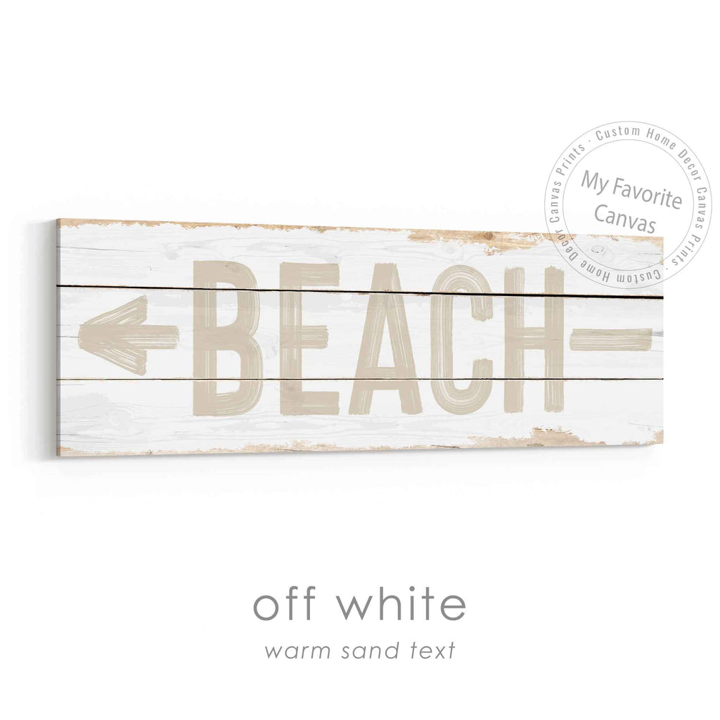 Beach Direction Arrow Rustic Sign