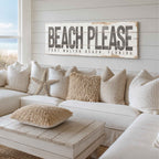 Beach Please Rustic Sign