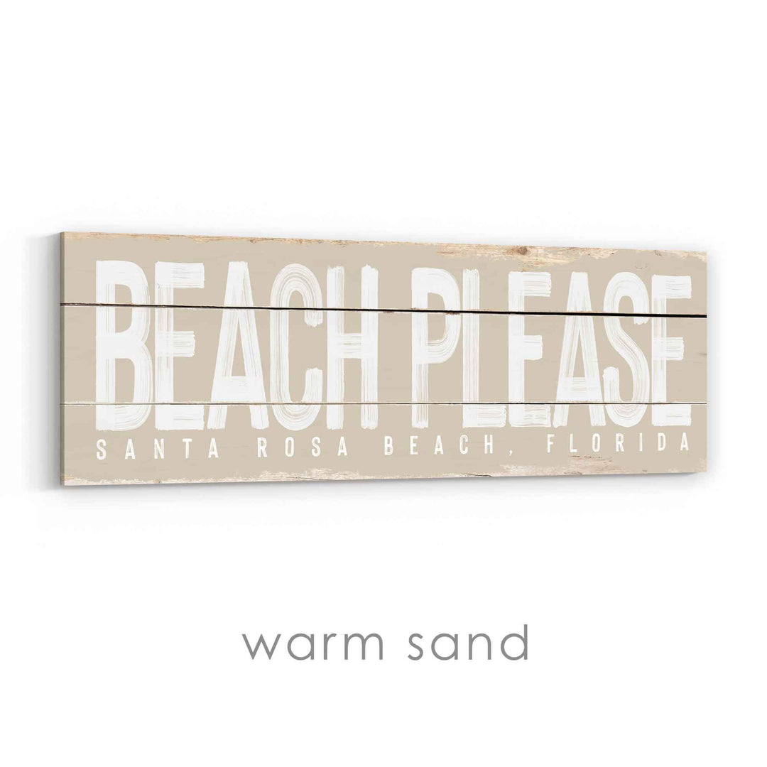 Beach Please Rustic Sign