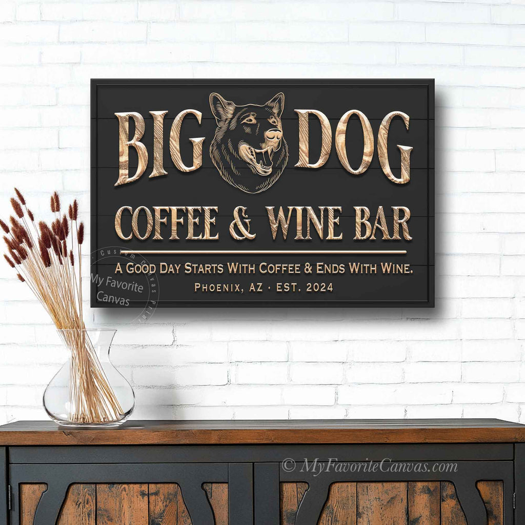 Big Dog Coffee & Wine Bar Sign
