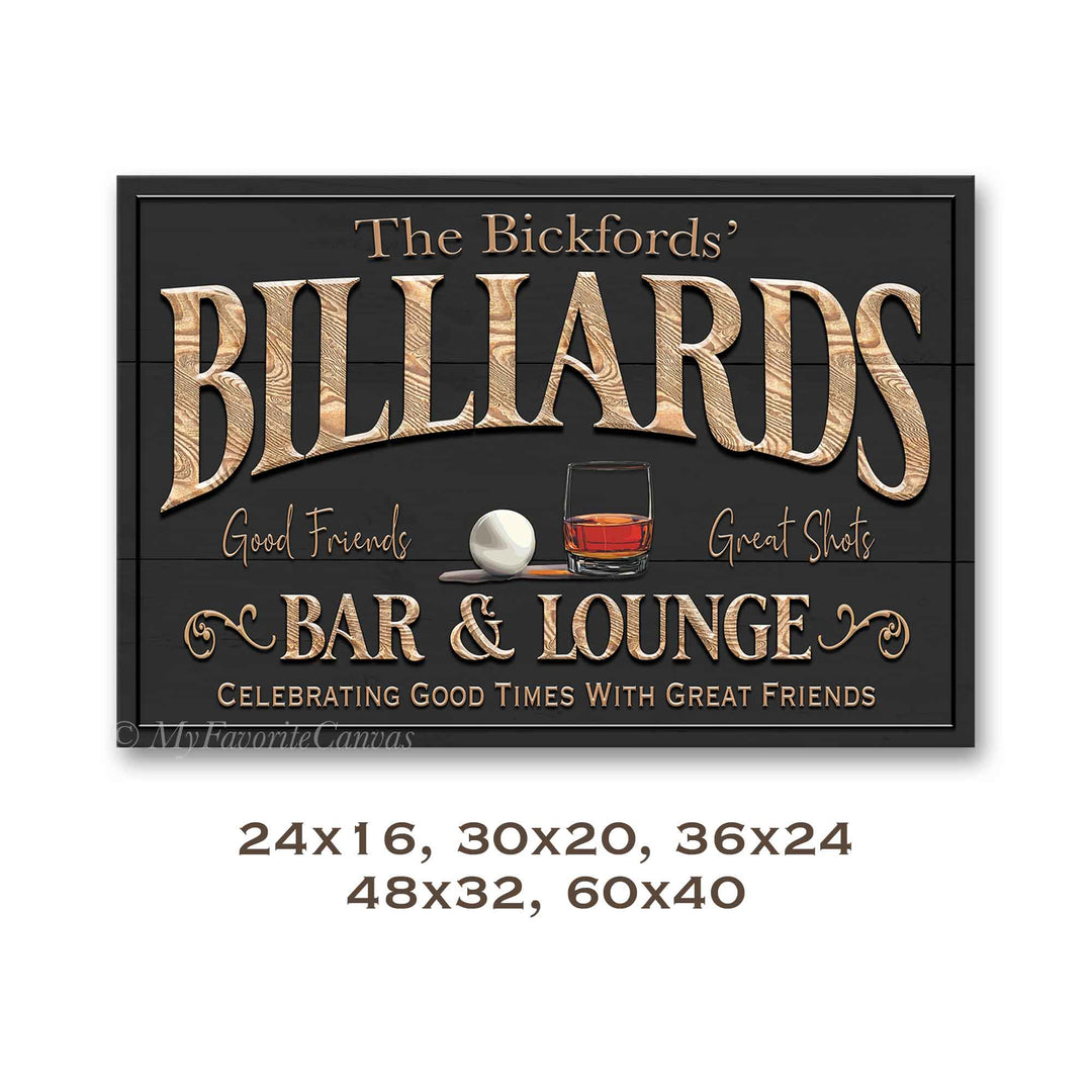 Billiards Bar & Lounge Sign