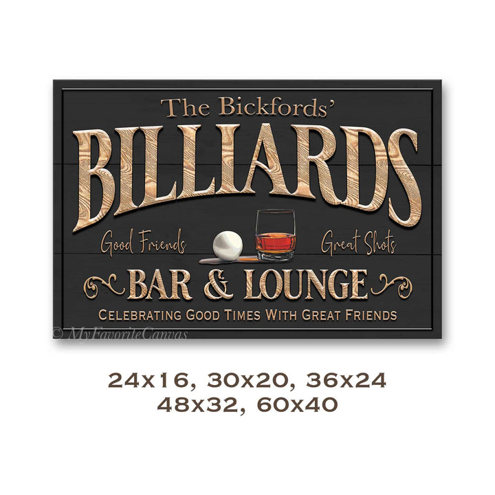 Billiards Bar & Lounge Sign