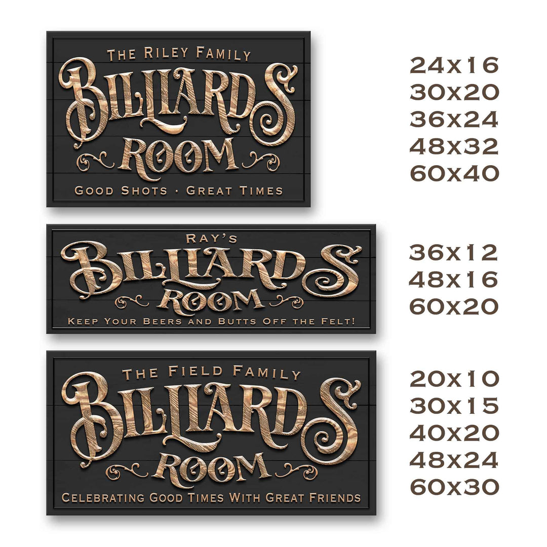 Billiards Room Sign