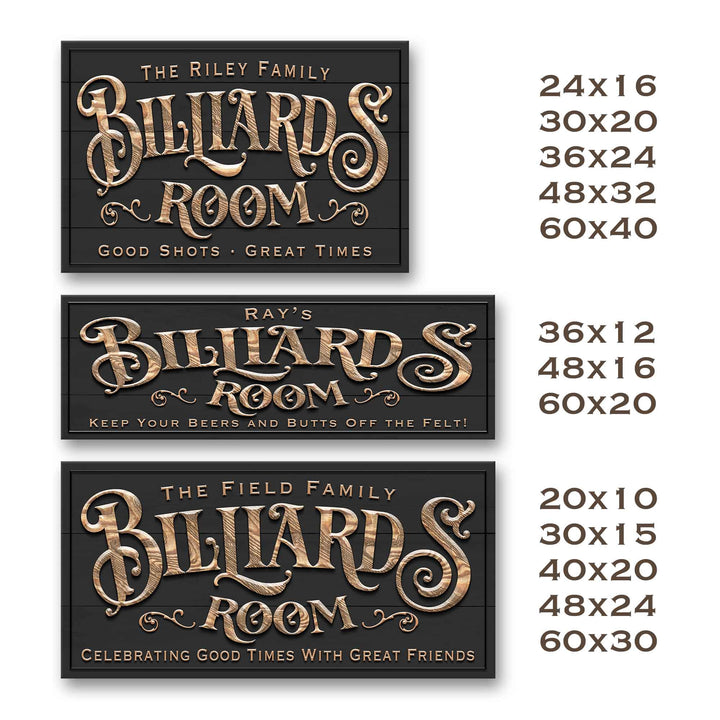 Billiards Room Sign