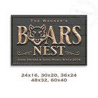 Boars Nest Bar Sign