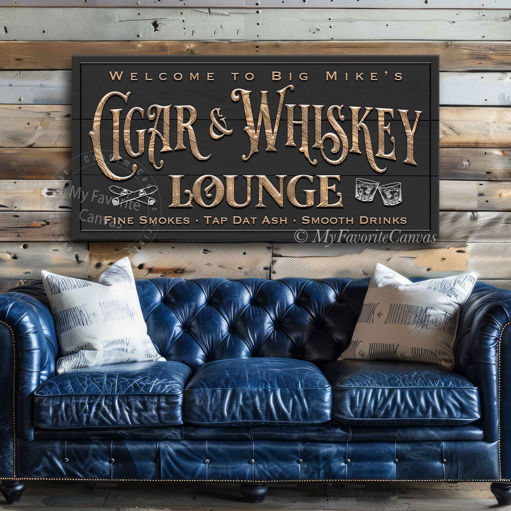 Cigar & Whiskey Lounge Sign