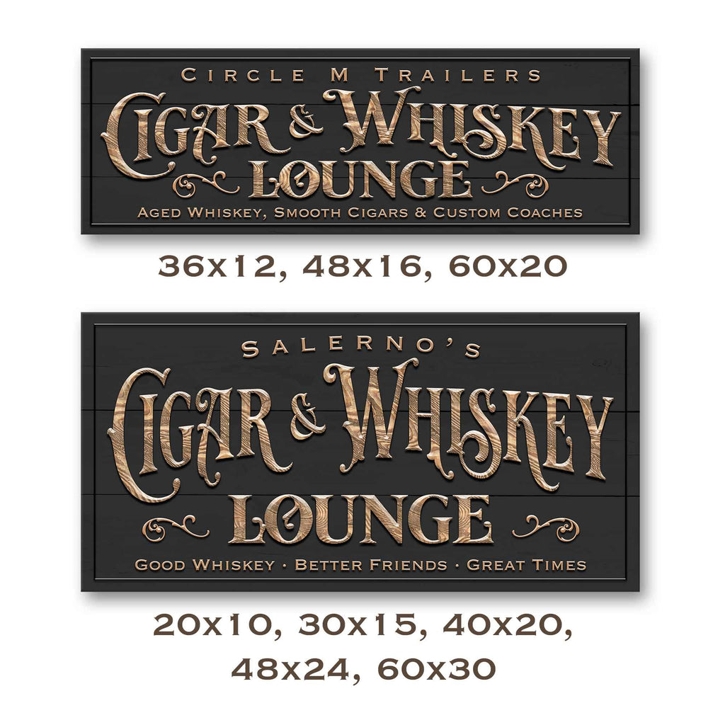 Cigar & Whiskey Lounge Sign