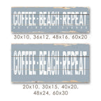 Coffee Beach Repeat Rustic Sign