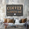 Coffee & Espresso Coordinates Bar Sign