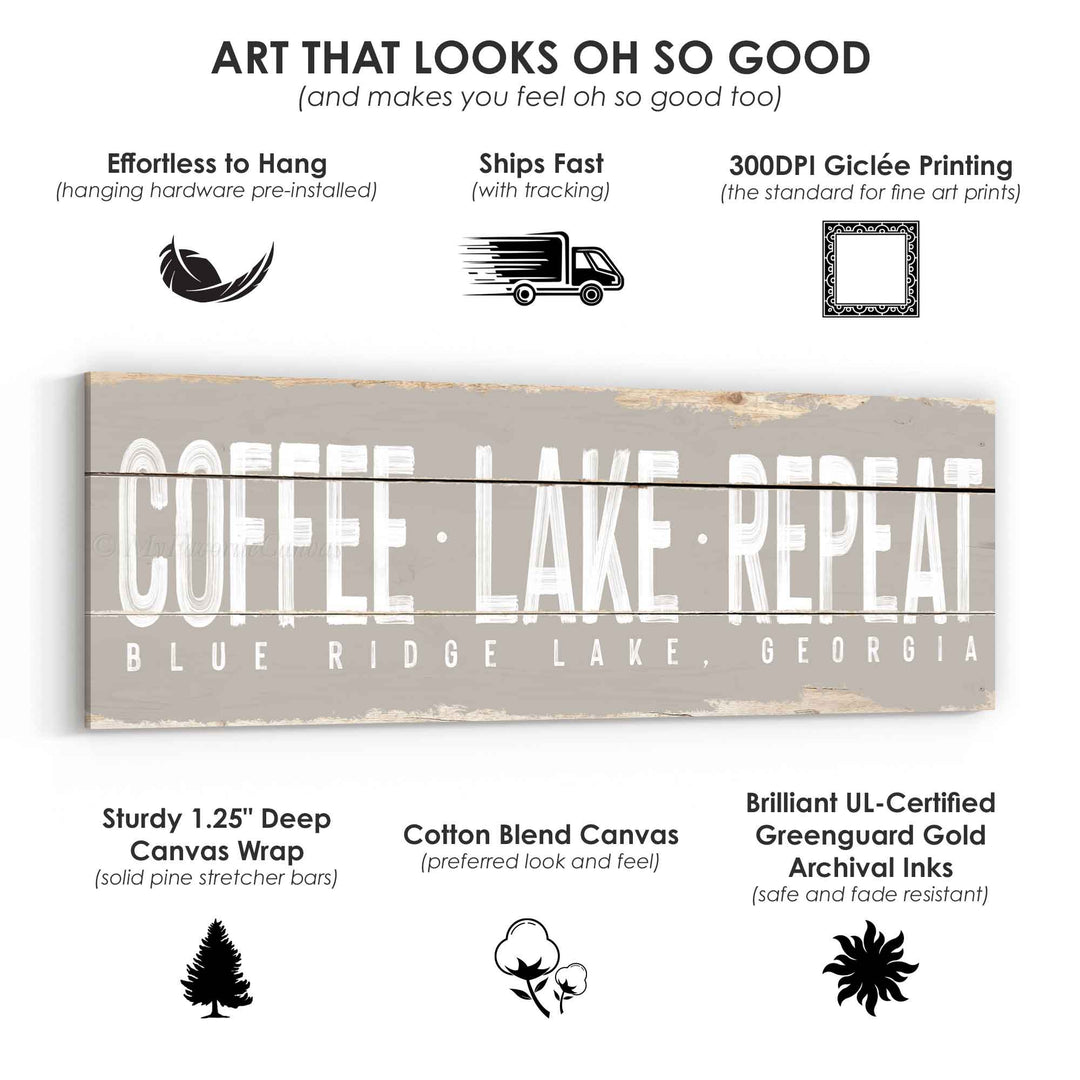 Coffee Lake Repeat Rustic Sign