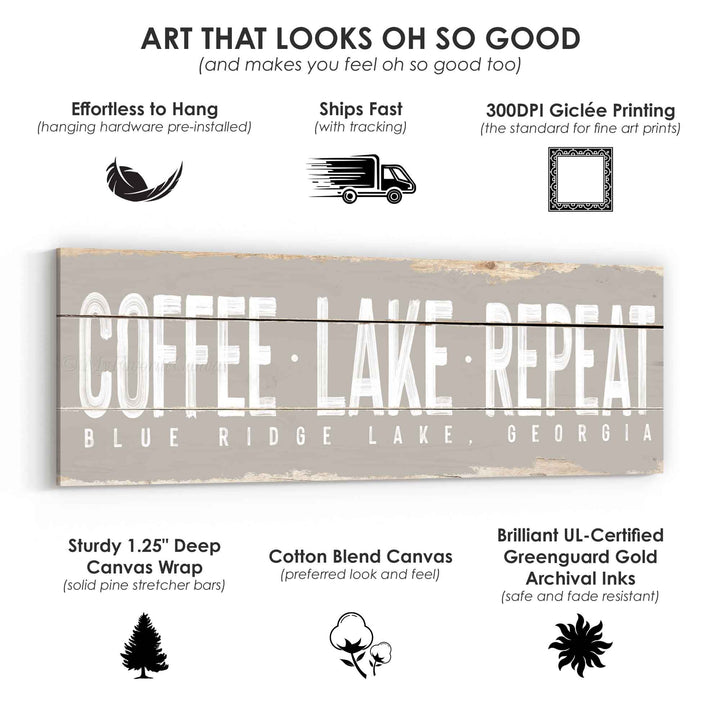 Coffee Lake Repeat Rustic Sign