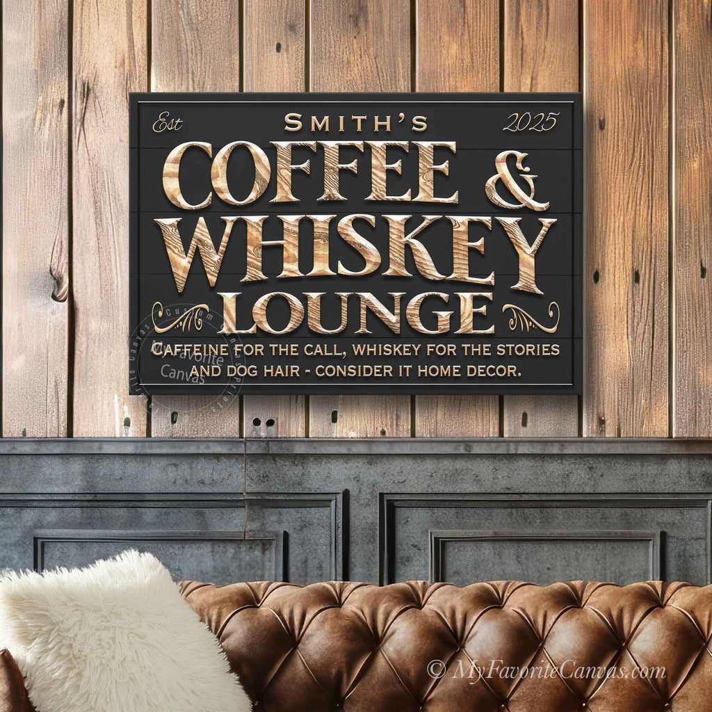 Coffee & Whiskey Lounge Sign