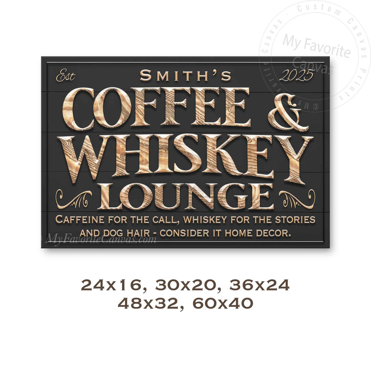 Coffee & Whiskey Lounge Sign