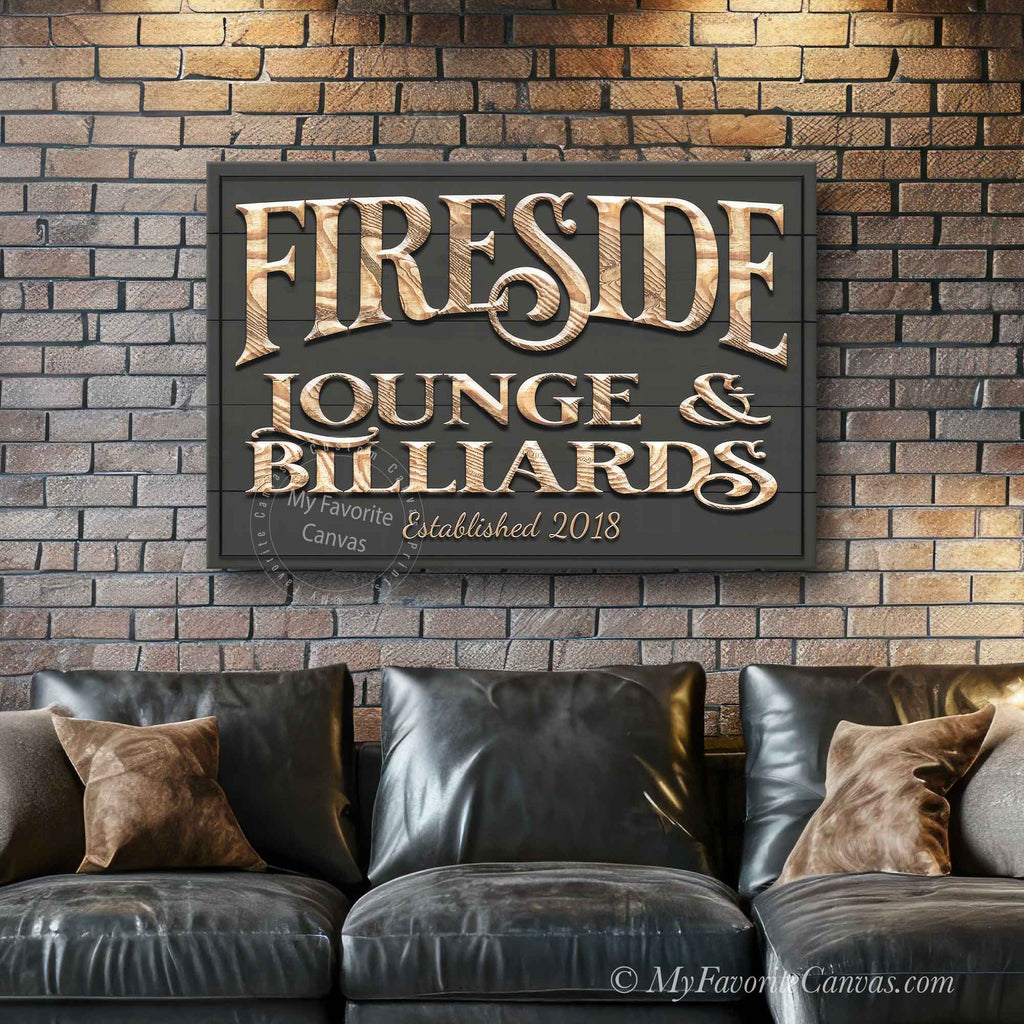 Fireside Lounge & Billiards Sign