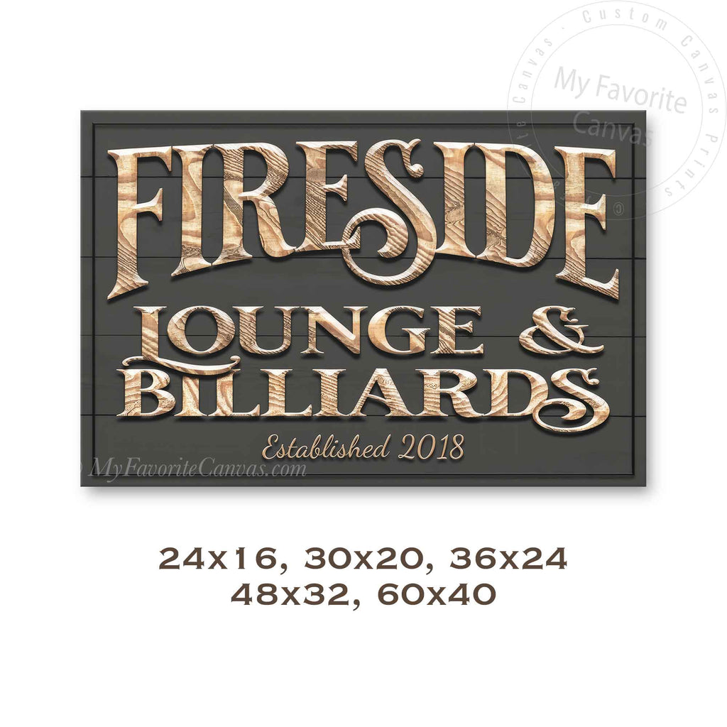 Fireside Lounge & Billiards Sign