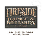 Fireside Lounge & Billiards Sign
