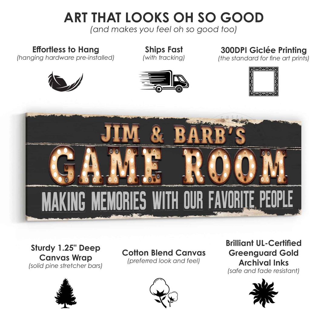 Retro Arcade Game Room Sign