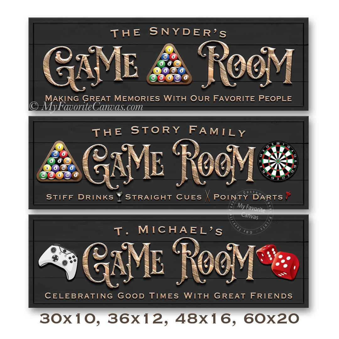 Game Room Icons Sign