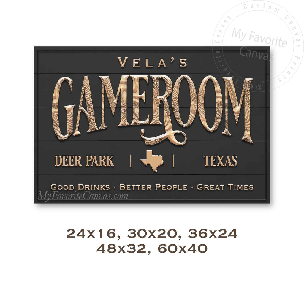 GameRoom Destination Sign