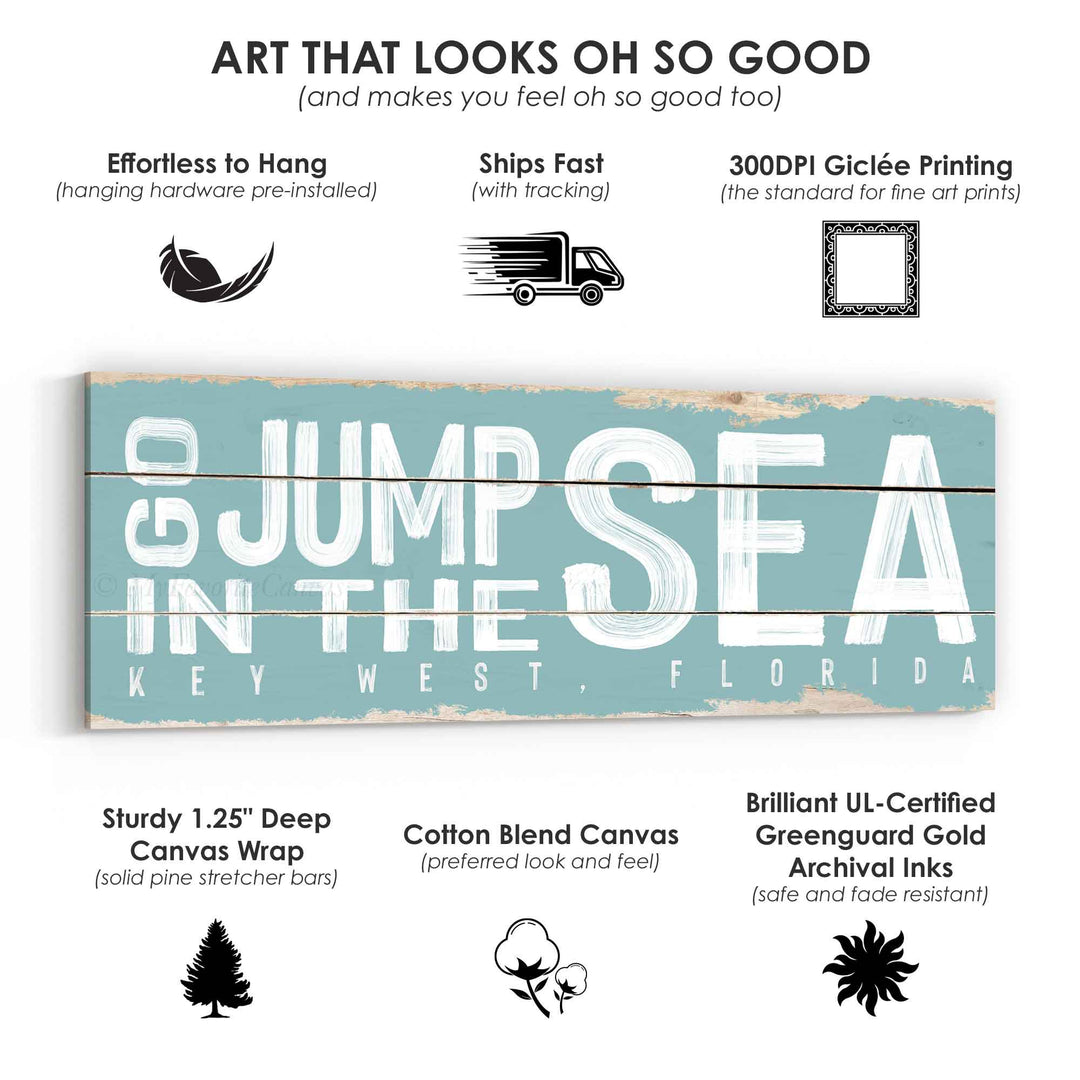 Go Jump In The Sea Rustic Sign