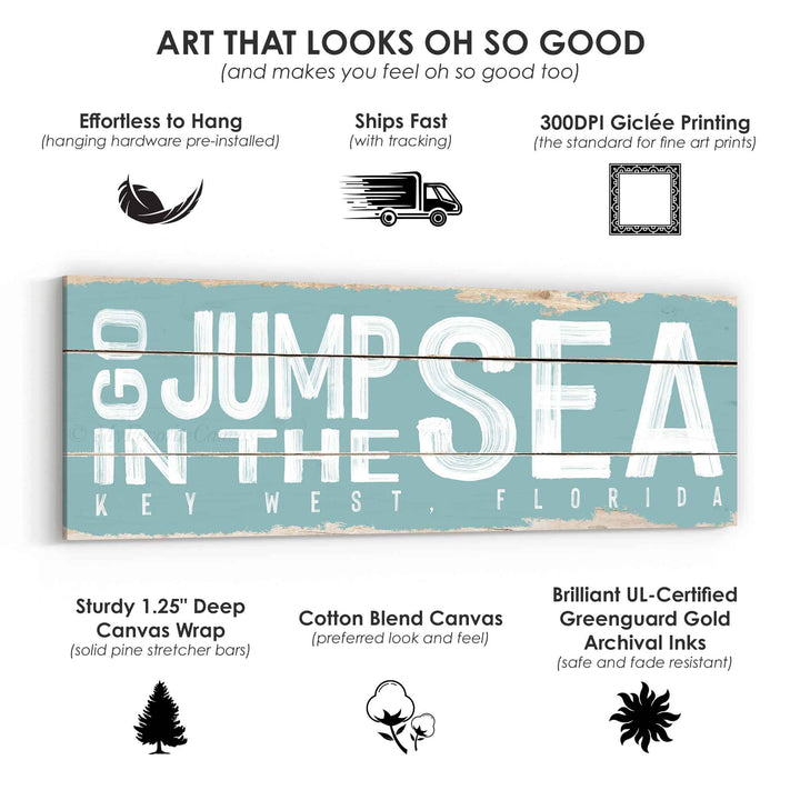 Go Jump In The Sea Rustic Sign