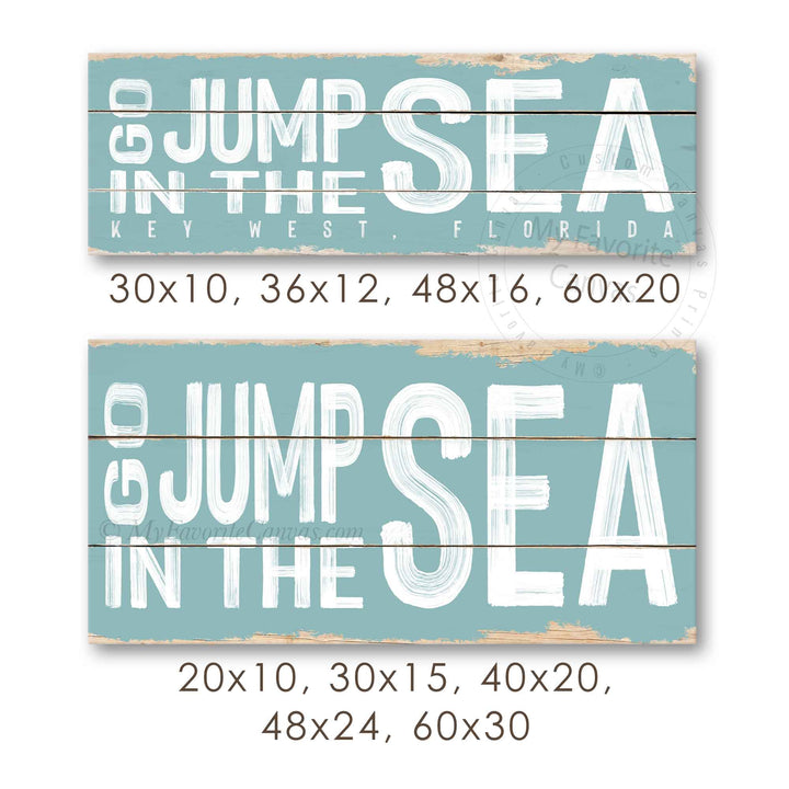 Go Jump In The Sea Rustic Sign