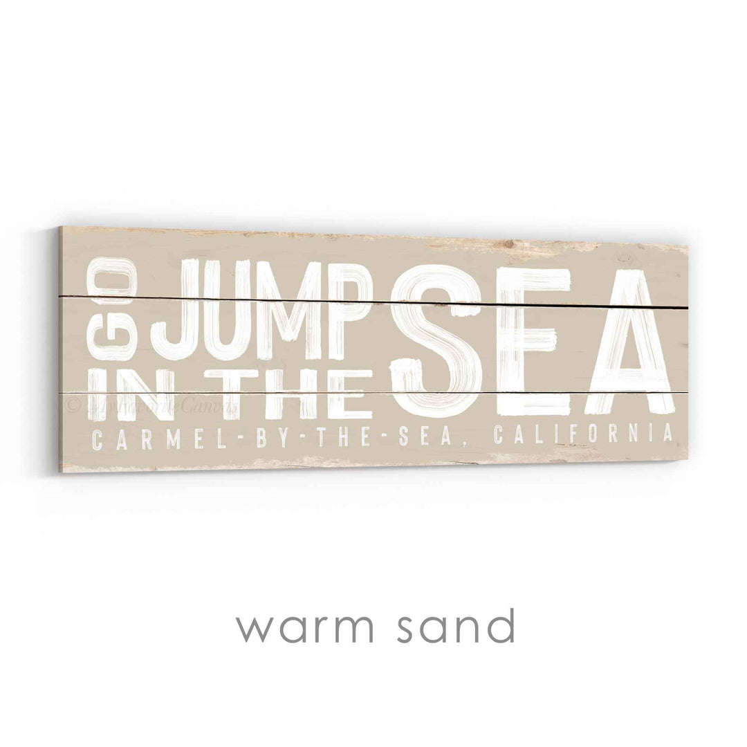 Go Jump In The Sea Rustic Sign