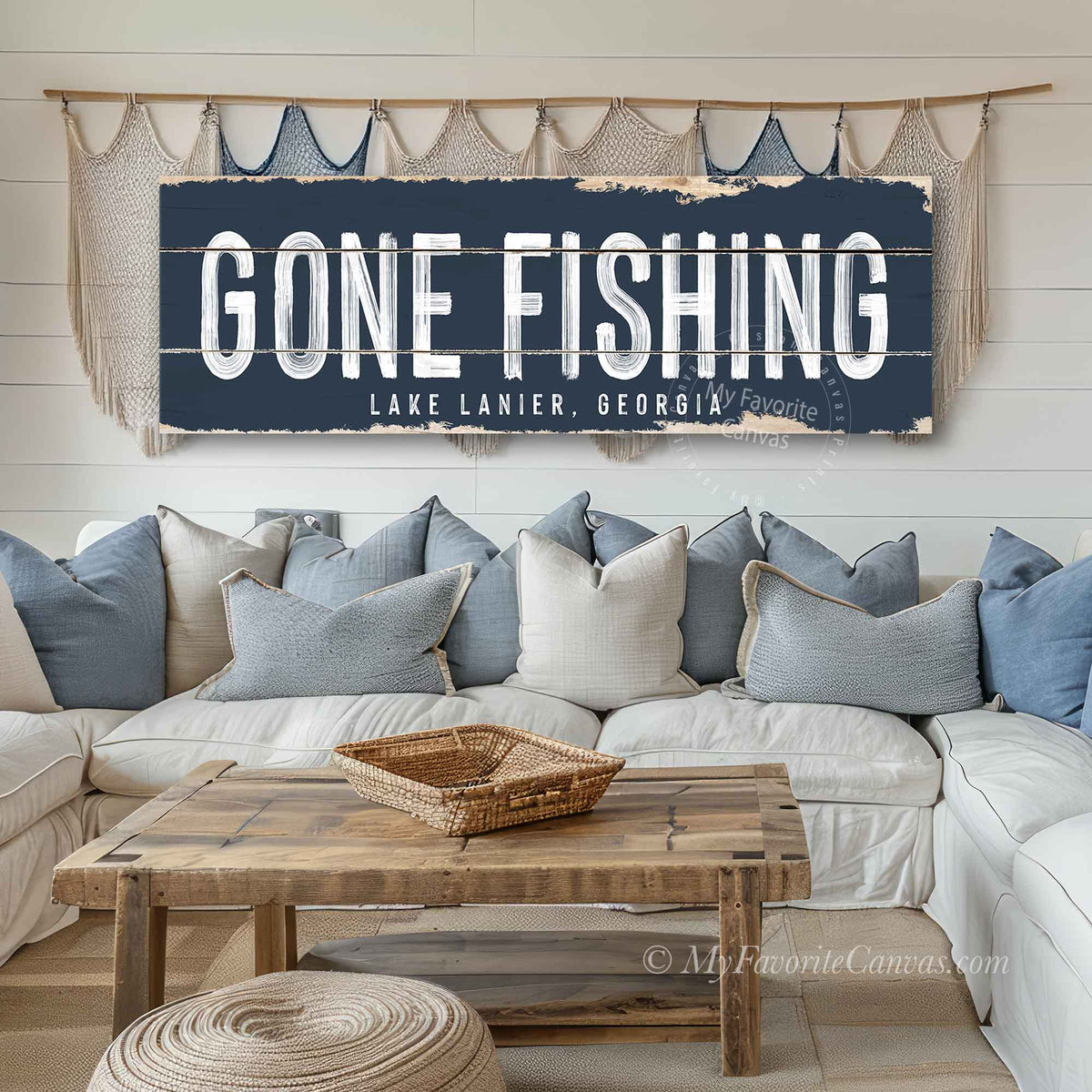 Gone Fishing Rustic Sign