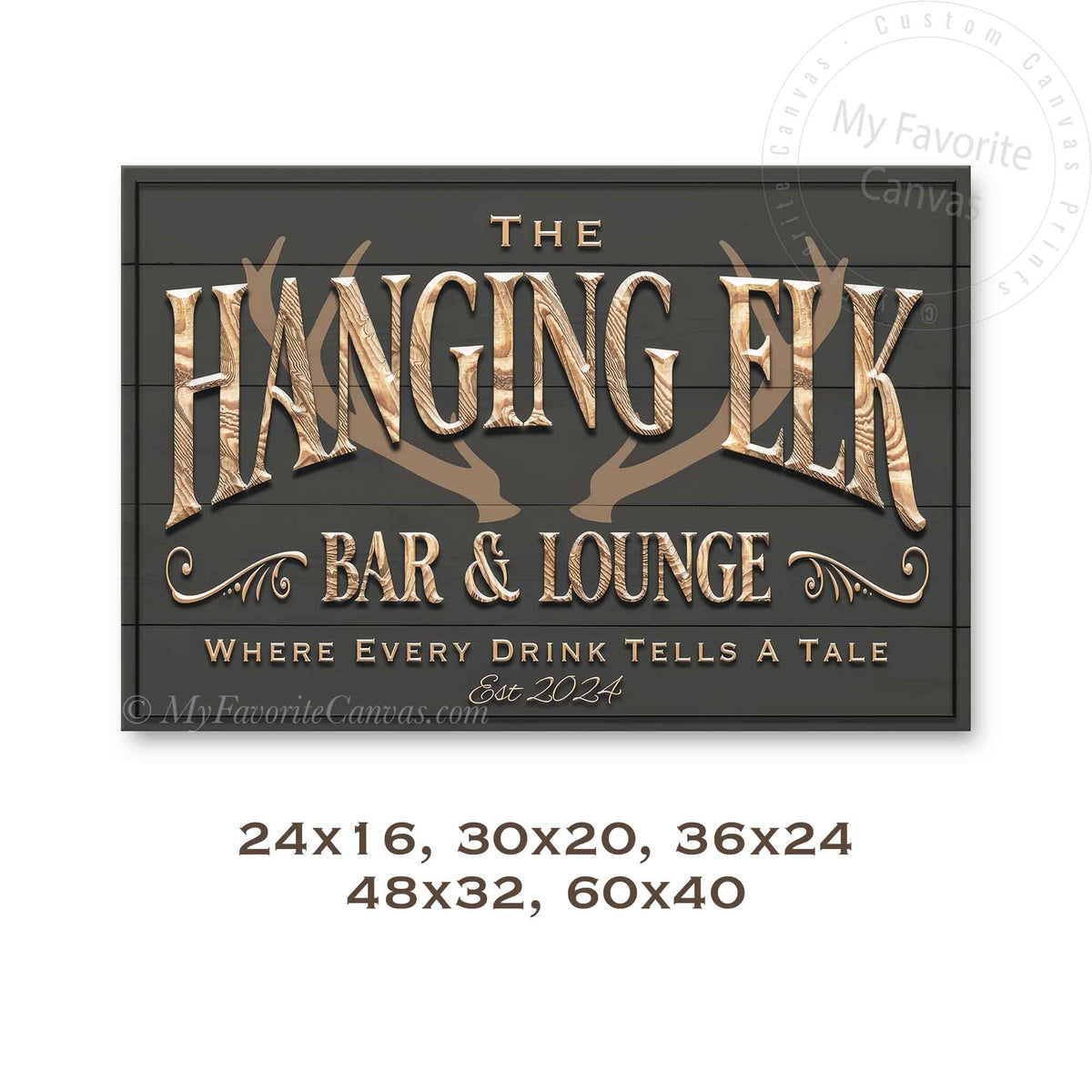 Hunter's Elk Rack Bar & Lounge Sign