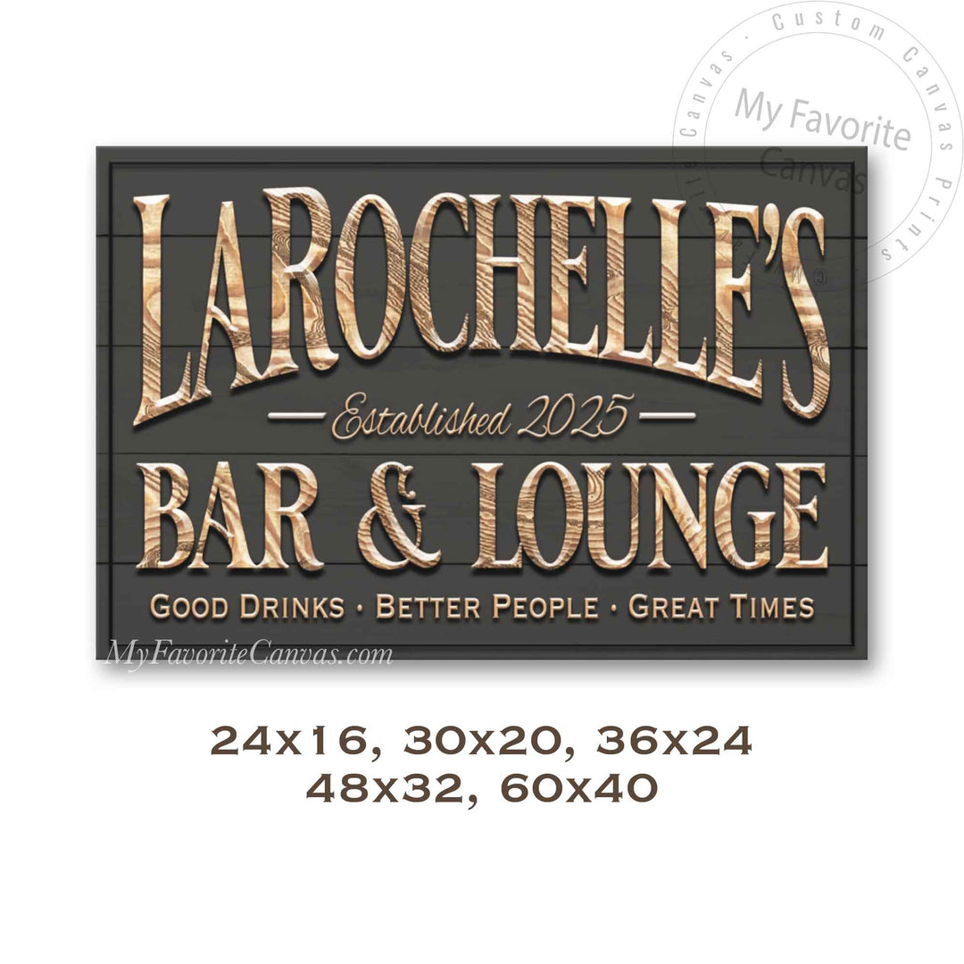 Last Name Bar & Lounge Sign