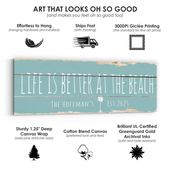 Life Is Better At The Beach Rustic Sign